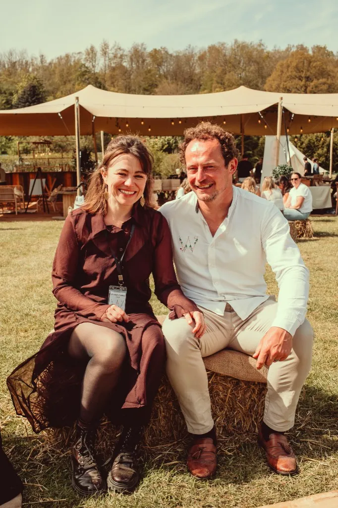 Karlie Branson-Cole and Olly Branson-Cole, co-owners of Woodhill Weddings, at the venue near Faversham, Kent
