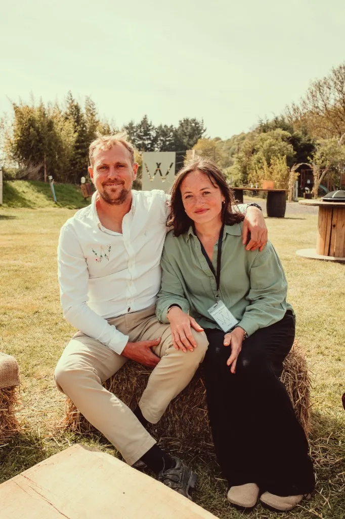 Lloyd Harrison Nuttall and Kirsty Brabon, co-owners of Woodhill Weddings, at the venue near Faversham, Kent
